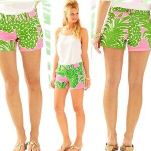 Lilly Pulitzer Callahan Shorts Pink Pout Flamenco Pink Green Pineapple size 0